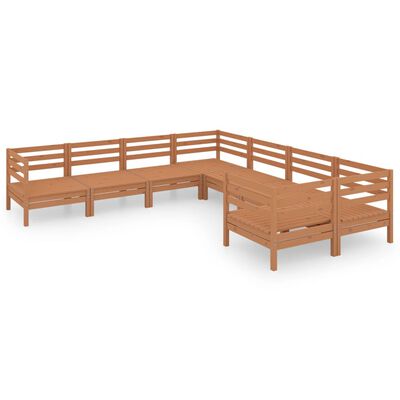 vidaXL 8-tlg. Garten-Lounge-Set Massivholz Kiefer Honigbraun