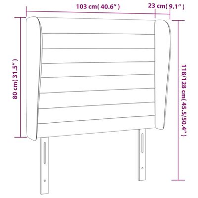 vidaXL Kopfteil mit Ohren Rosa 103x23x118/128 cm Samt