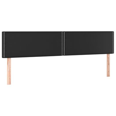 vidaXL LED Kopfteil Schwarz 200x5x78/88 cm Kunstleder