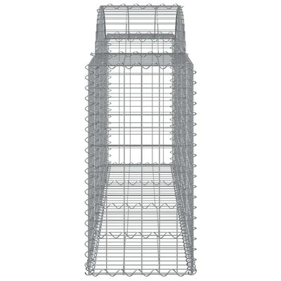 vidaXL Gabionen mit Hochbogen 2 Stk. 200x50x80/100 cm Verzinktes Eisen