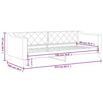 vidaXL Tagesbett Schwarz 90x190 cm Stoff