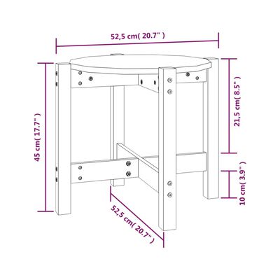 vidaXL Couchtisch Honigbraun Ø 52,5x45 cm Massivholz Kiefer