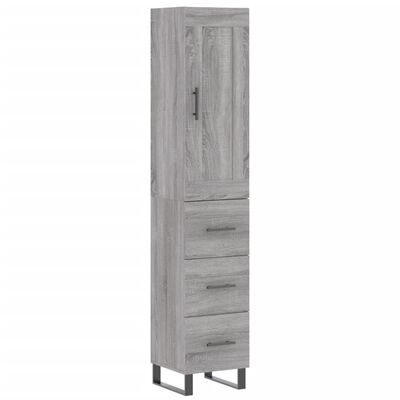 vidaXL Highboard Grau Sonoma 34,5x34x180 cm Holzwerkstoff