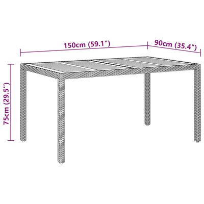 vidaXL 5-tlg. Garten-Essgruppe Poly Rattan Schwarz