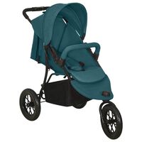 vidaXL Kinderwagen Grün Stahl