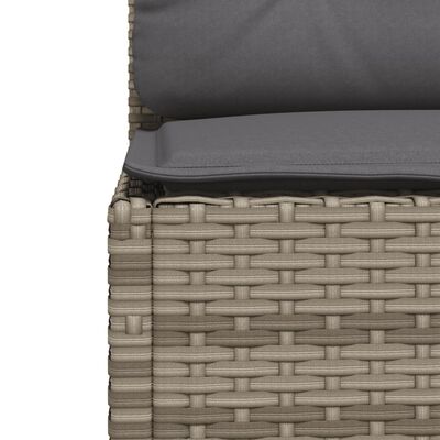 vidaXL 7-tlg. Garten-Sofagarnitur mit Kissen Grau Poly Rattan