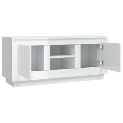 vidaXL TV-Schrank Hochglanz-Weiß 102x35x45 cm Holzwerkstoff