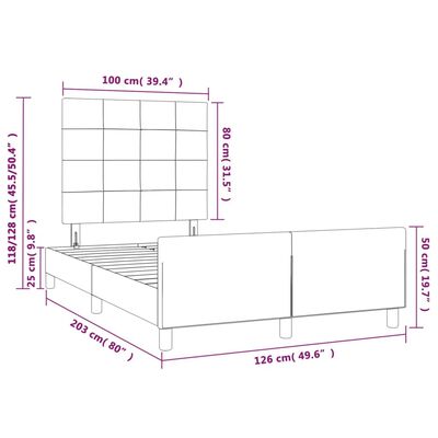 vidaXL Bettgestell mit Kopfteil Rosa 120x200 cm Samt