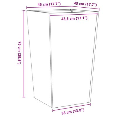 vidaXL Pflanzkübel 2 Stk. 45x45x75 cm Verzinkter Stahl