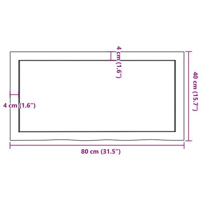 vidaXL Waschtischplatte Dunkelbraun 80x40x(2-6)cm Massivholz Behandelt