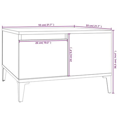 vidaXL Couchtisch Hochglanz-Weiß 55x55x36,5 cm Holzwerkstoff