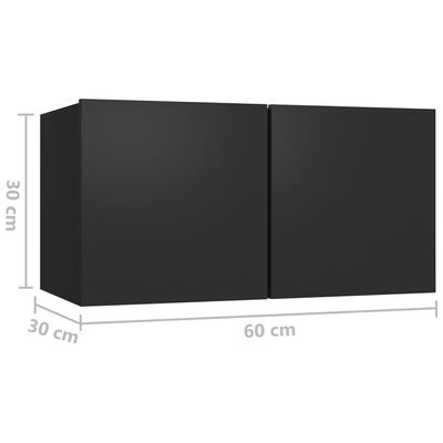 vidaXL 10-tlg. TV-Schrank-Set Schwarz Holzwerkstoff