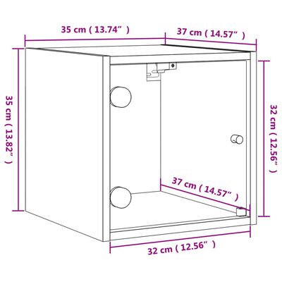 vidaXL Nachttische mit Glastüren 2 Stk. Weiß 35x37x35 cm