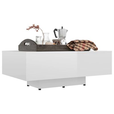 vidaXL Couchtisch Hochglanz-Weiß 85x55x31 cm Holzwerkstoff