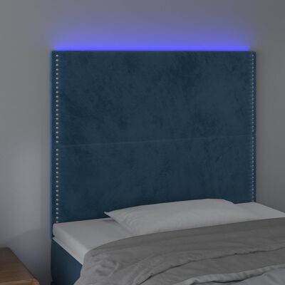 vidaXL LED Kopfteil Dunkelblau 100x5x118/128 cm Samt