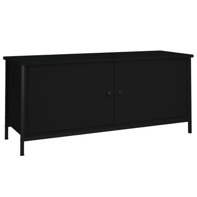 vidaXL TV-Schrank mit Türen Schwarz 102x35x45 cm Holzwerkstoff