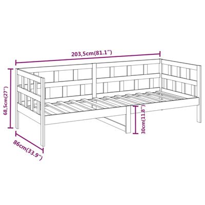 vidaXL Tagesbett Honigbraun Massivholz Kiefer 80x200 cm