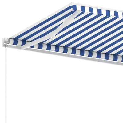 vidaXL Standmarkise Manuell Einziehbar 400x350 cm Blau/Weiß