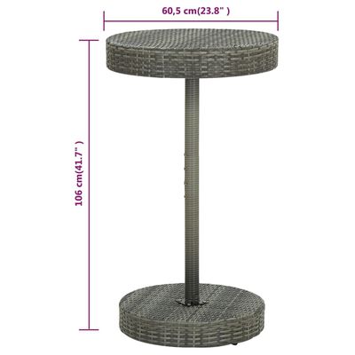 vidaXL 3-tlg. Gartenbar-Set Poly Rattan Grau