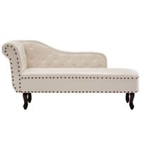 vidaXL Chaiselongue Creme Kunstleder