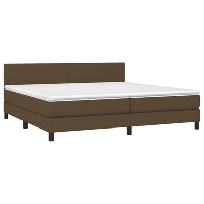 vidaXL Boxspringbett mit Matratze Dunkelbraun 200x200 cm Stoff