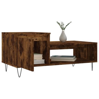 vidaXL Couchtisch Räuchereiche 100x50x45 cm Holzwerkstoff