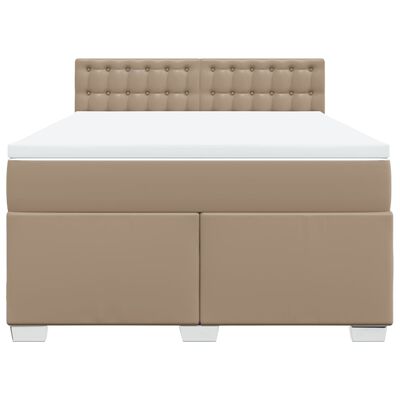 vidaXL Boxspringbett Matratze Cappuccino-Braun 140x200cm Kunstleder