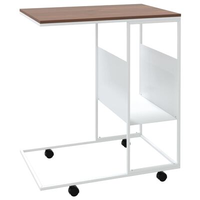 vidaXL Beistelltisch mit Rollen Weiß 55x36x63,5 cm Holzwerkstoff