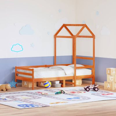 vidaXL Dach für Kinderbett Wachsbraun 98x70x176,5 cm Massivholz Kiefer