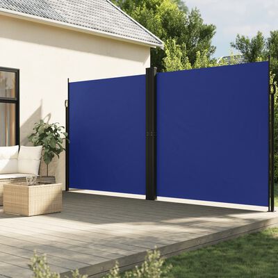 vidaXL Seitenmarkise Ausziehbar Blau 200x1200 cm