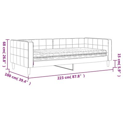 vidaXL Tagesbett mit Matratze Schwarz 90x200 cm Samt