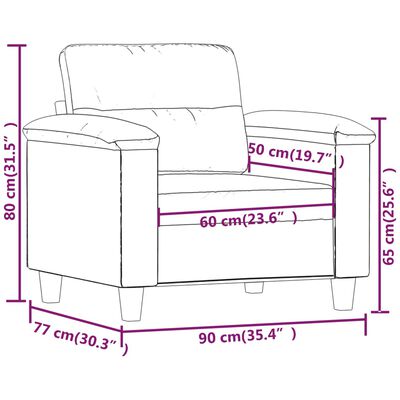 vidaXL Sessel Hellgrau 60 cm Mikrofasergewebe