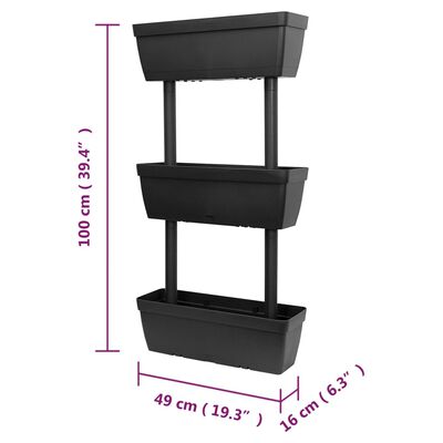 vidaXL Pflanzkübel 3 Stk. 100 cm Anthrazit