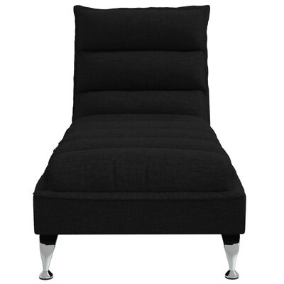 vidaXL Massage-Chaiselongue mit Kissen Schwarz Stoff