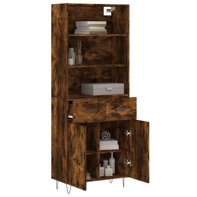 vidaXL Highboard Räuchereiche 69,5x34x180 cm Holzwerkstoff