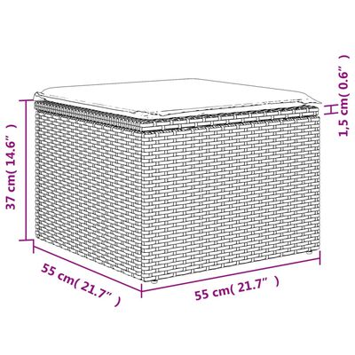 vidaXL 13-tlg. Garten-Sofagarnitur mit Kissen Schwarz Poly Rattan