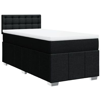 vidaXL Boxspringbett mit Matratze Schwarz 80x200 cm Stoff