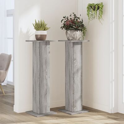 vidaXL Pflanzenständer 2 Stk. Grau Sonoma 30x30x95 cm Holzwerkstoff