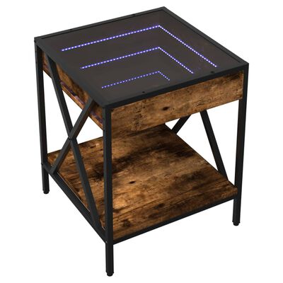 vidaXL Couchtisch mit Infinity-LED Räuchereiche 40x40x49 cm