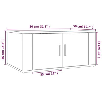 vidaXL Couchtisch Hochglanz-Weiß 80x50x36 cm Holzwerkstoff