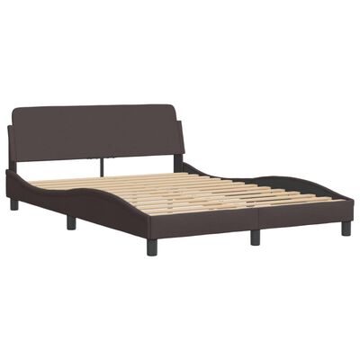 vidaXL Bett mit Matratze Dunkelbraun 140x200 cm Stoff