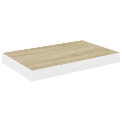 vidaXL Schweberegal Eichenoptik und Weiß 40x23x3,8 cm MDF