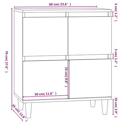 vidaXL Sideboard Betongrau 60x35x70 cm Holzwerkstoff