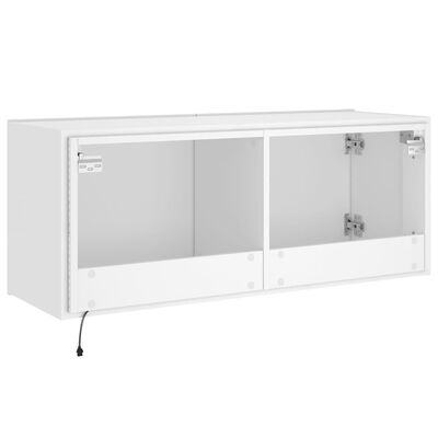 vidaXL TV-Wandschrank mit LED-Leuchten Weiß 100x35x41 cm