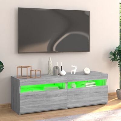 vidaXL TV-Schrank mit LED-Leuchten Grau Sonoma 120x35x40 cm