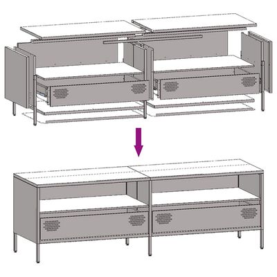 vidaXL TV-Schrank Senfgelb 135x39x43,5 cm Kaltgewalzter Stahl