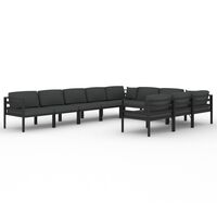 vidaXL 10-tlg. Garten-Lounge-Set mit Kissen Aluminium Anthrazit