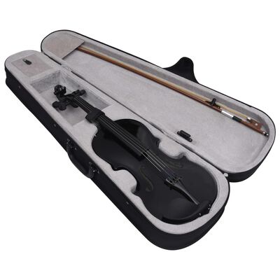 vidaXL Violine Komplettset mit Bogen und Kinnhalter Helles Holz 4/4