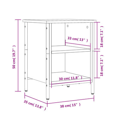 vidaXL Schuhregal Braun Eichen-Optik 38x35x50 cm Holzwerkstoff