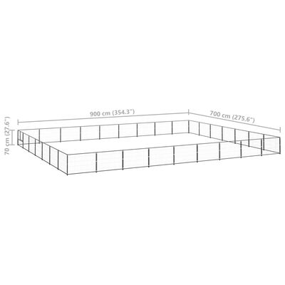 vidaXL Hundezwinger Schwarz 63 m² Stahl